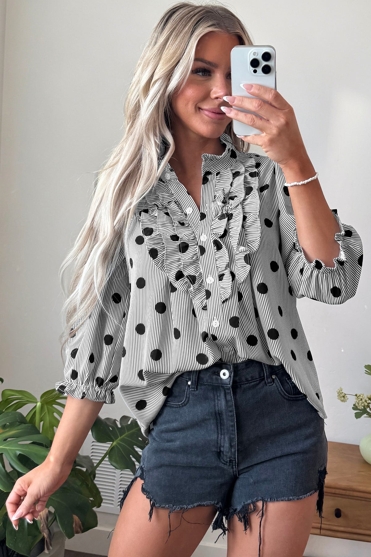 The Dot & Ruffle Button-Up