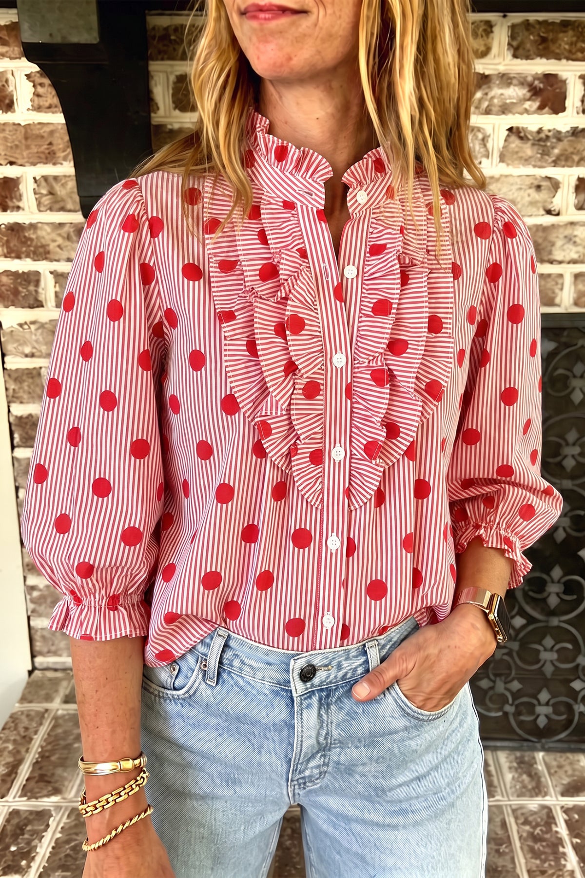 The Dot & Ruffle Button-Up