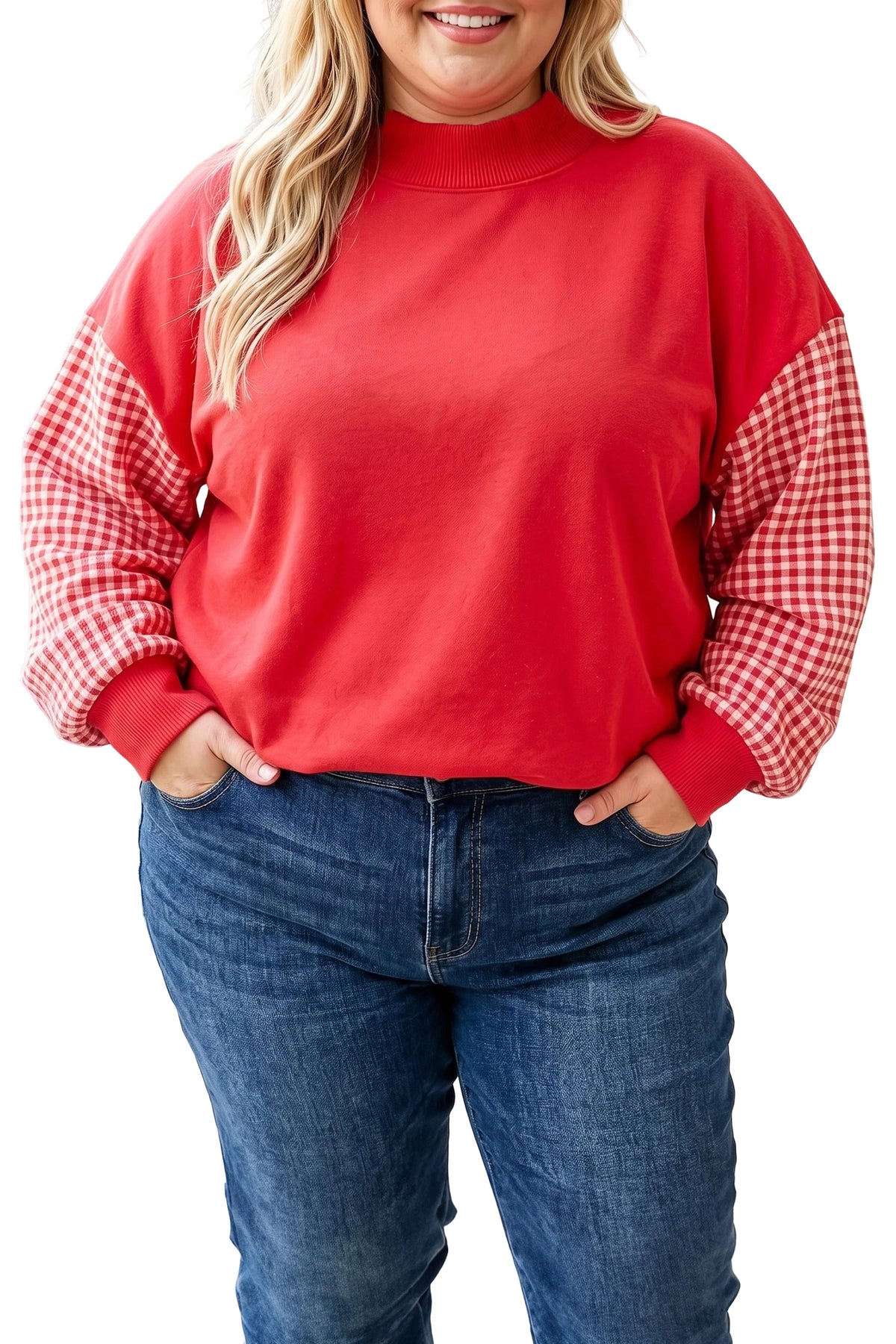 Harvest Plaid Sleeve Sweater