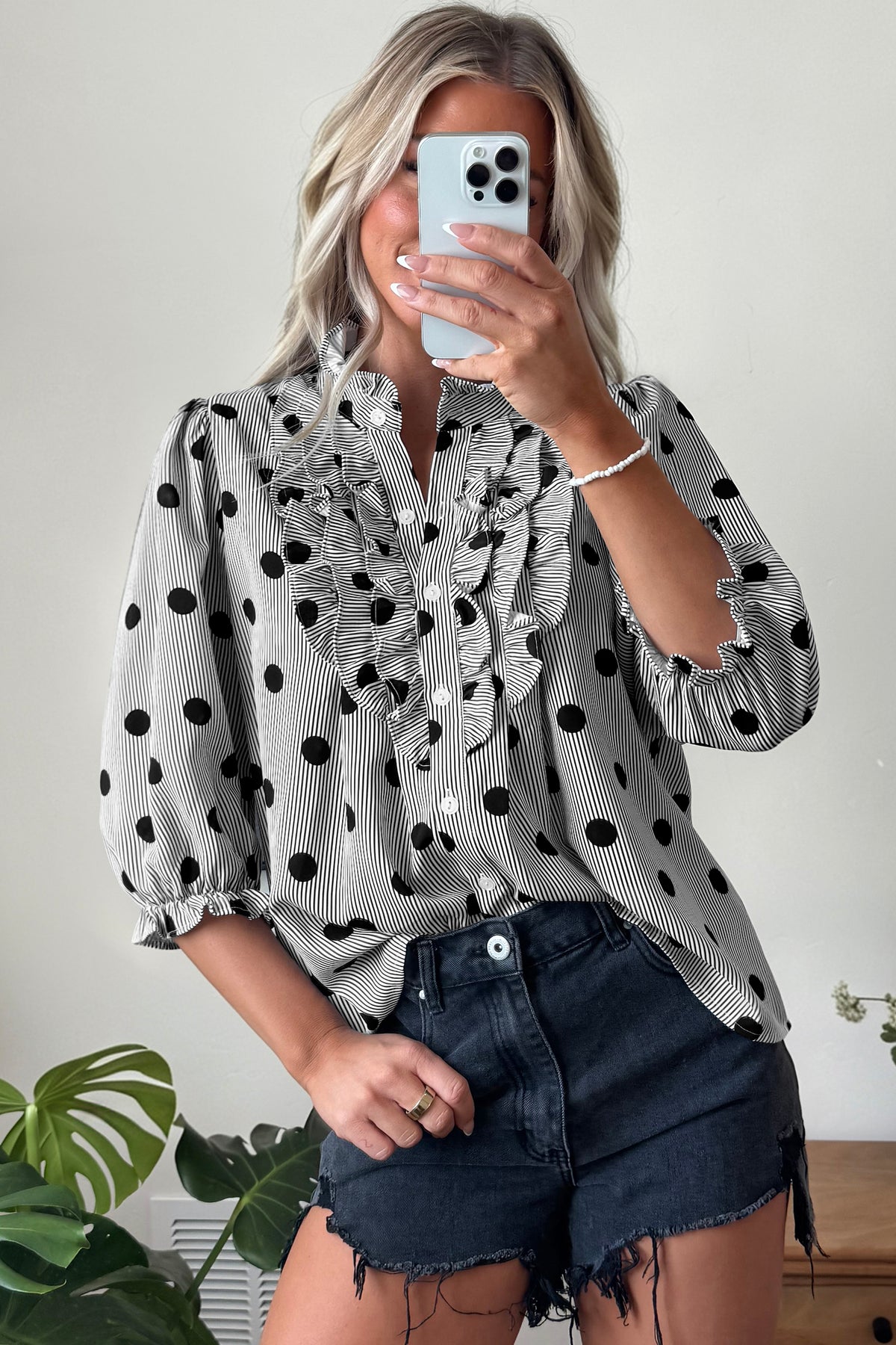 The Dot & Ruffle Button-Up