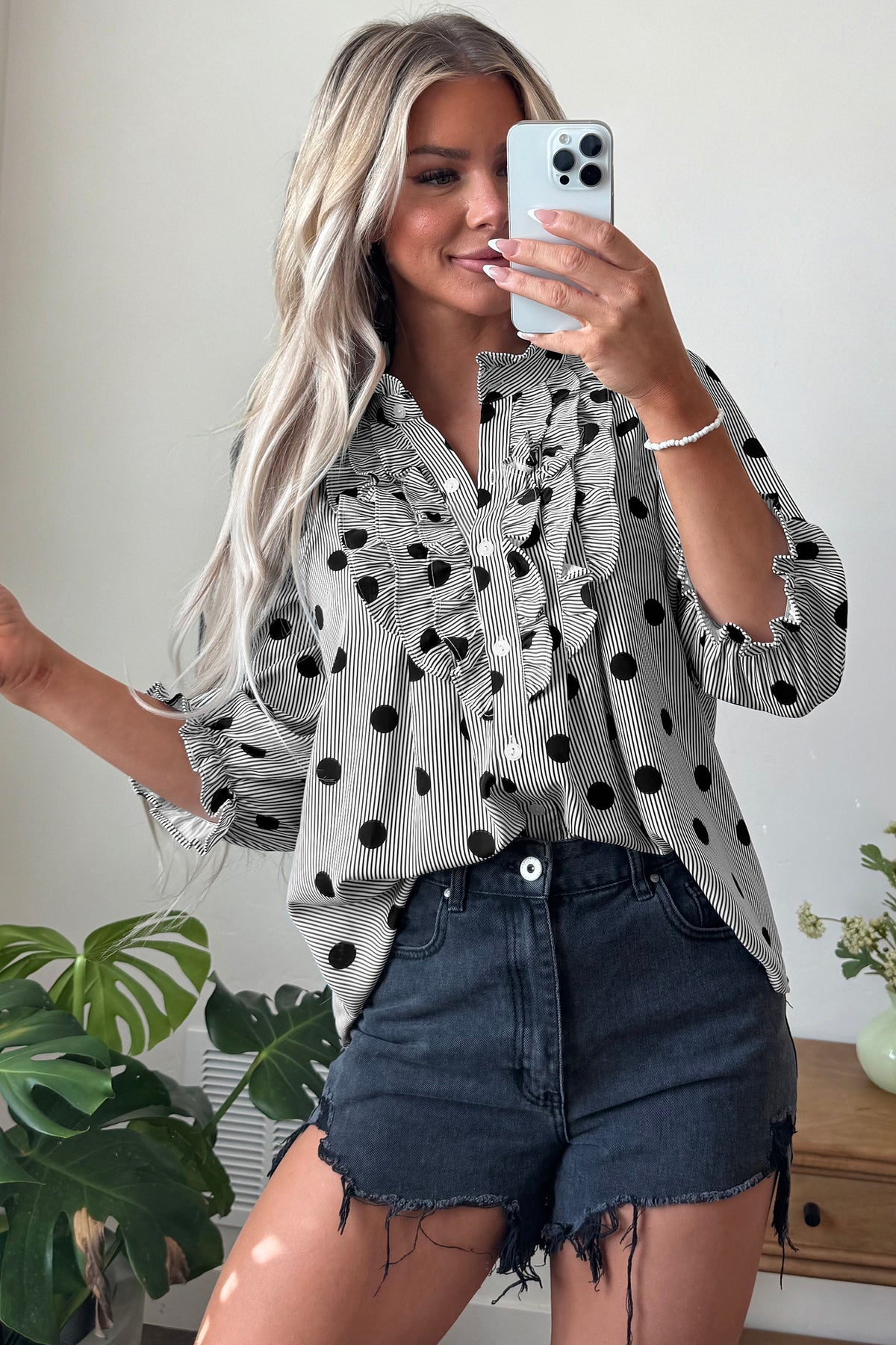 The Dot & Ruffle Button-Up