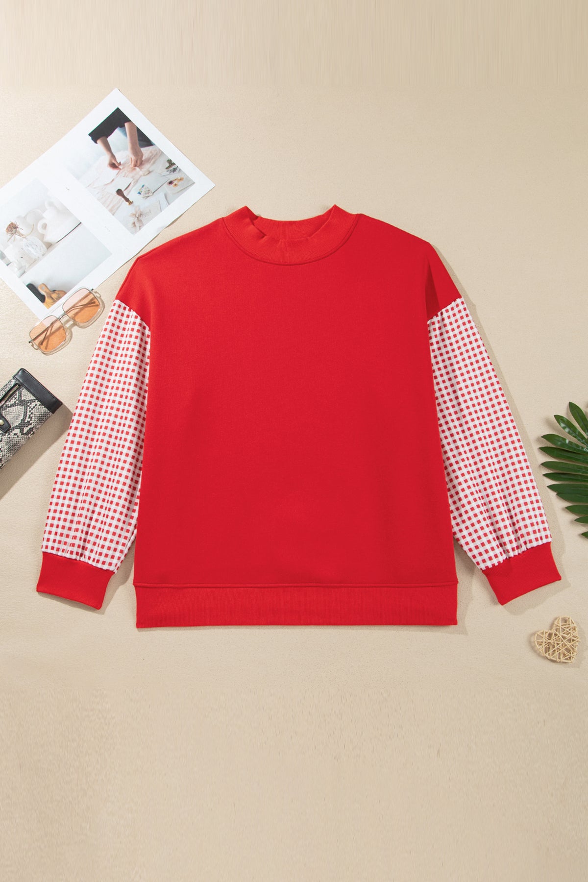 Harvest Plaid Sleeve Sweater