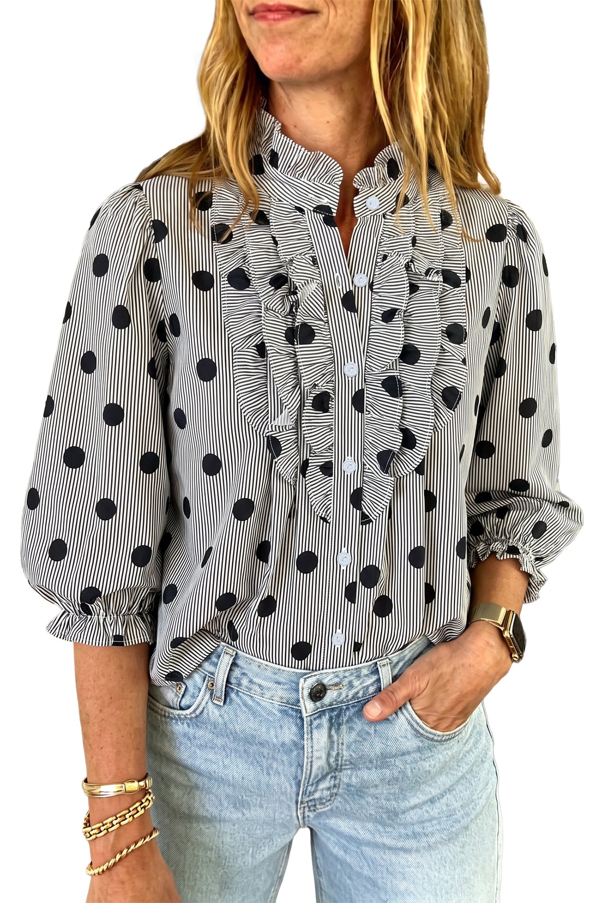 The Dot & Ruffle Button-Up