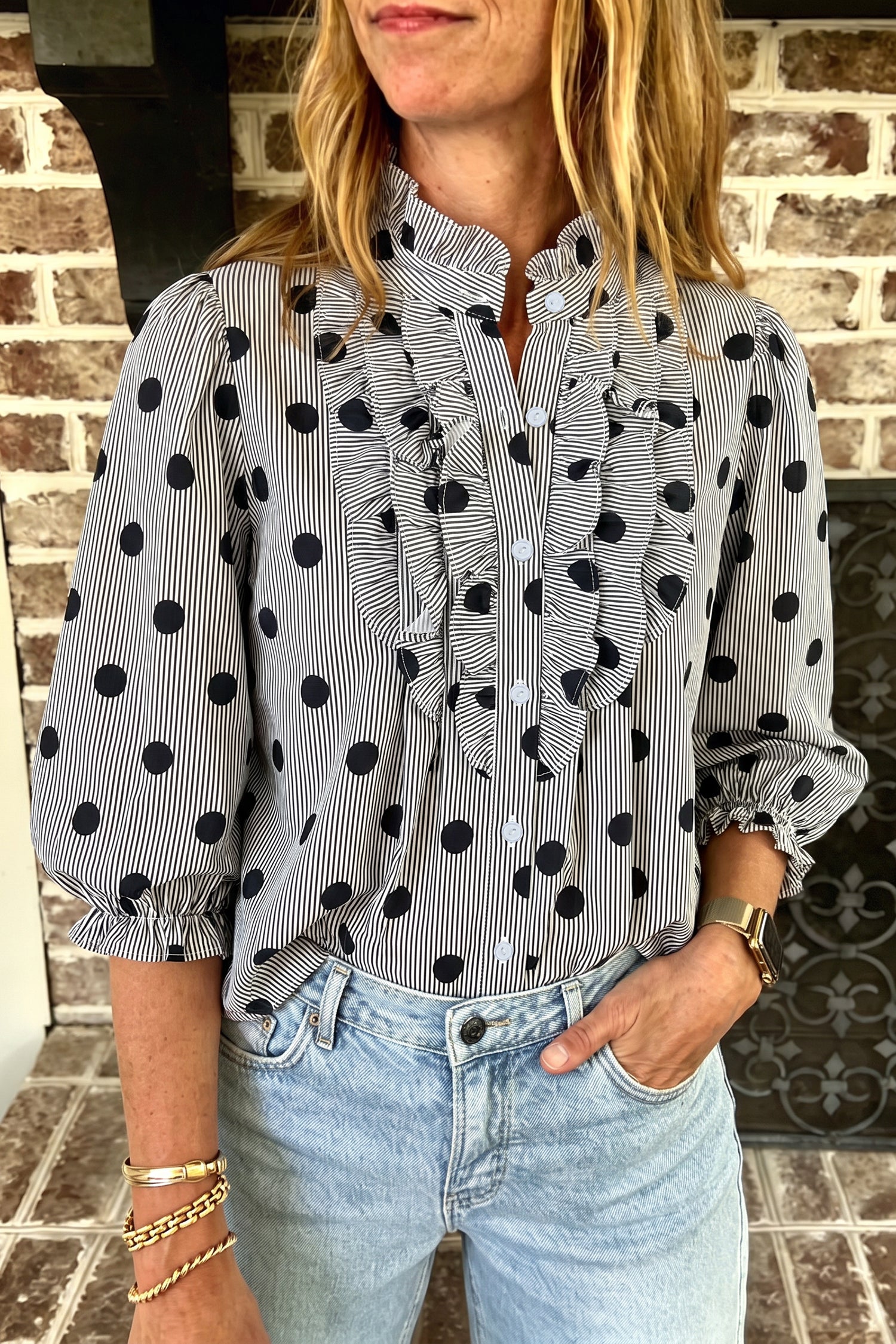 The Dot & Ruffle Button-Up