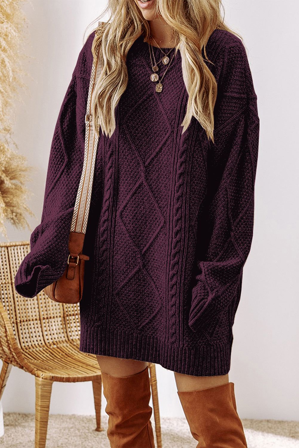 Marlowe Cable Knit Sweater Dress