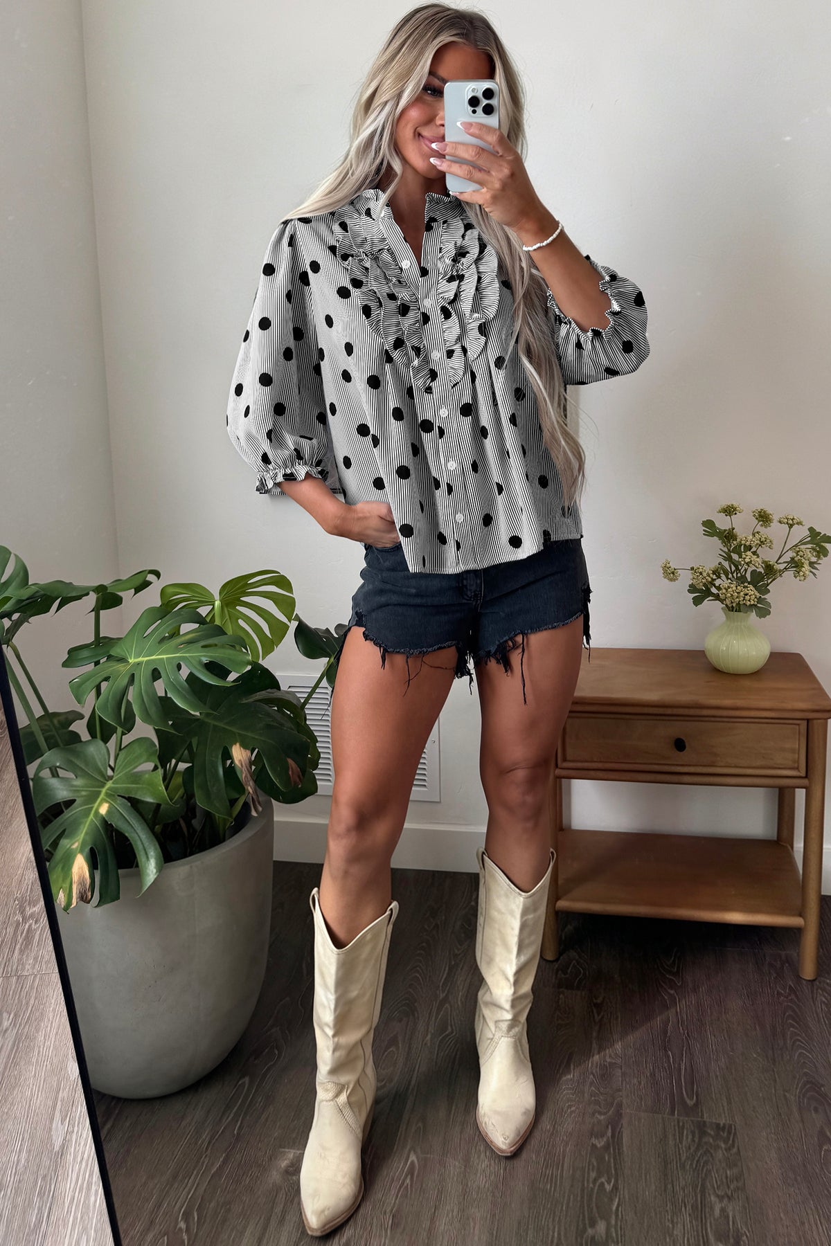 The Dot & Ruffle Button-Up