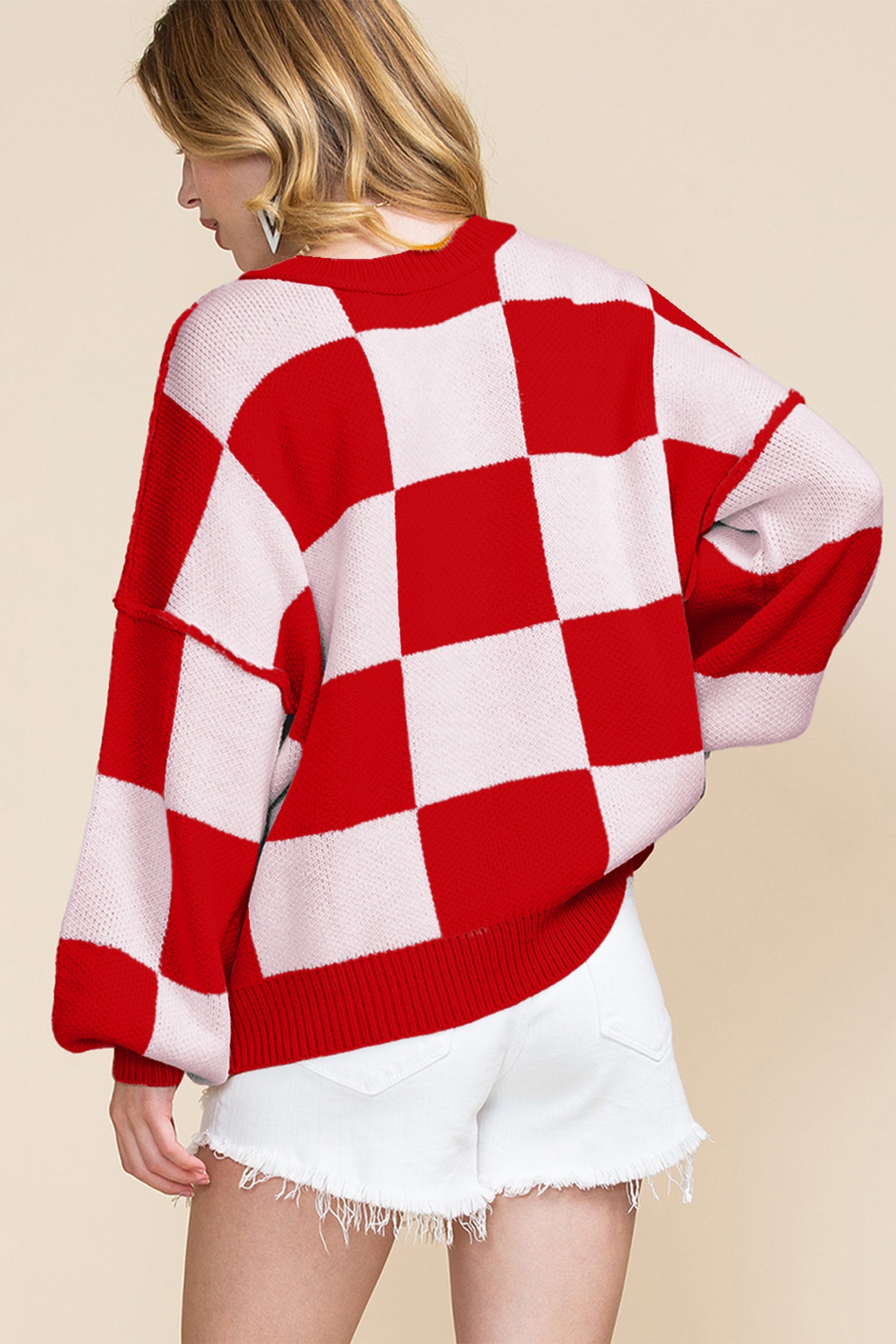 Cozy Checkered Oversized Sweater