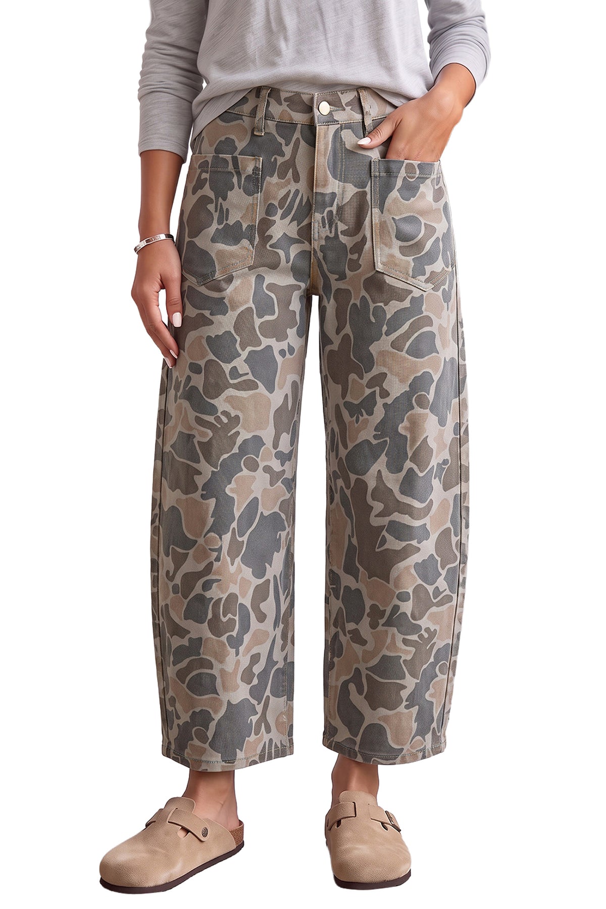 Remi Camo Wide-Leg Pants