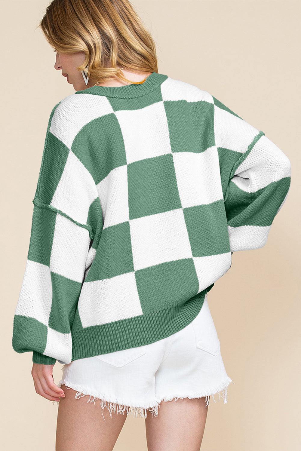 Cozy Checkered Oversized Sweater