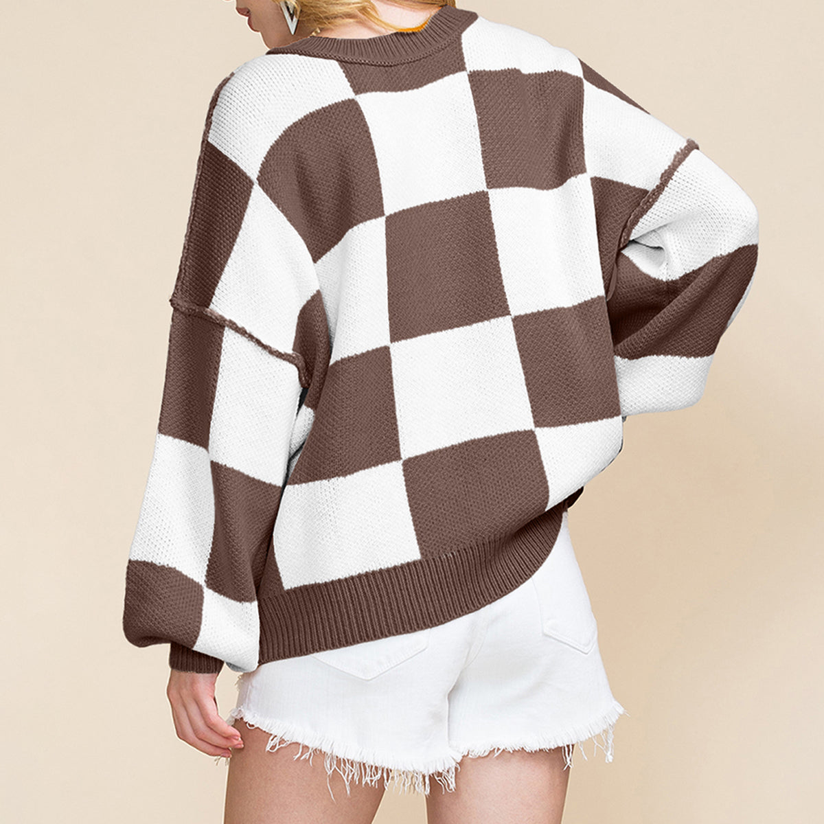 Cozy Checkered Oversized Sweater