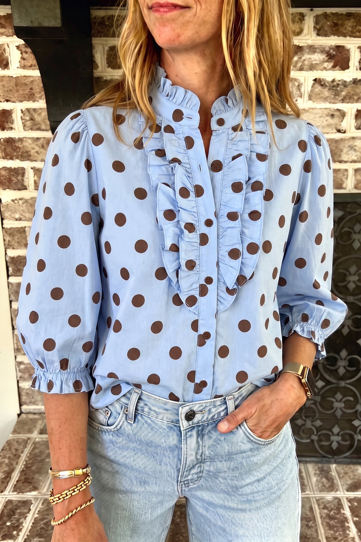 The Dot & Ruffle Button-Up