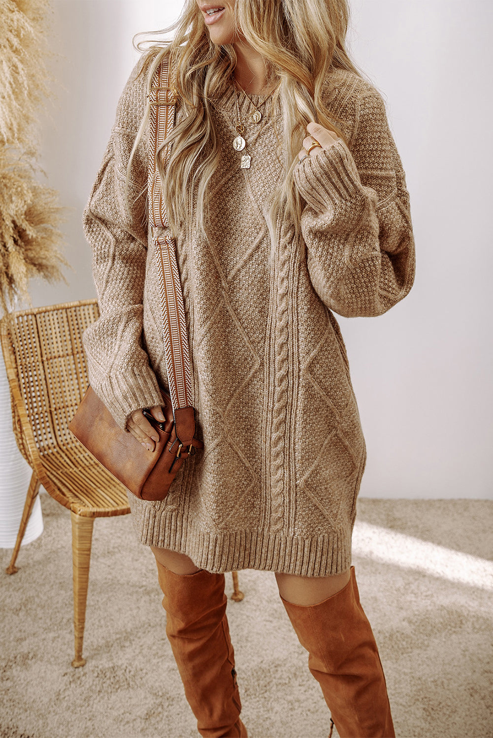 Marlowe Cable Knit Sweater Dress