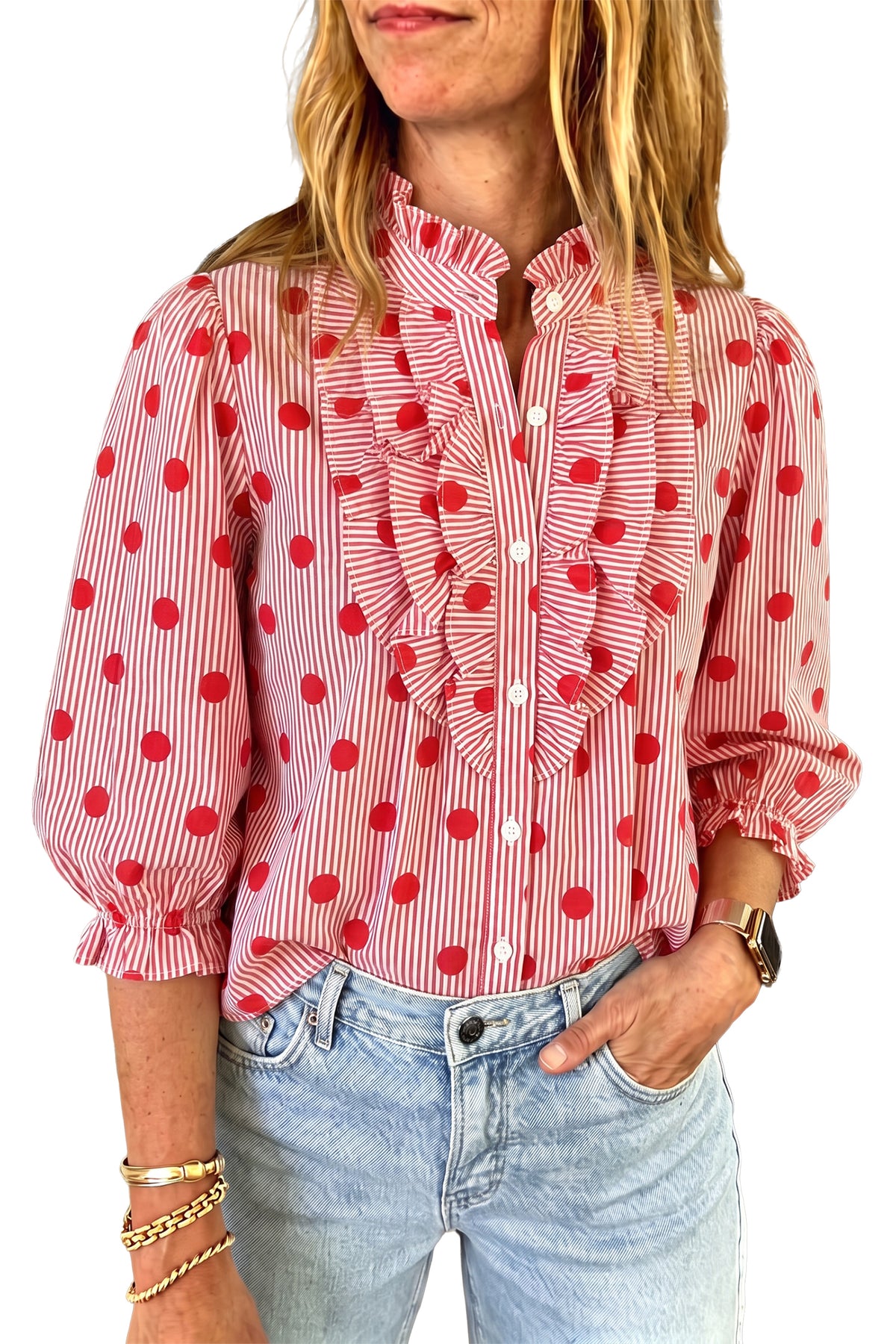 The Dot & Ruffle Button-Up