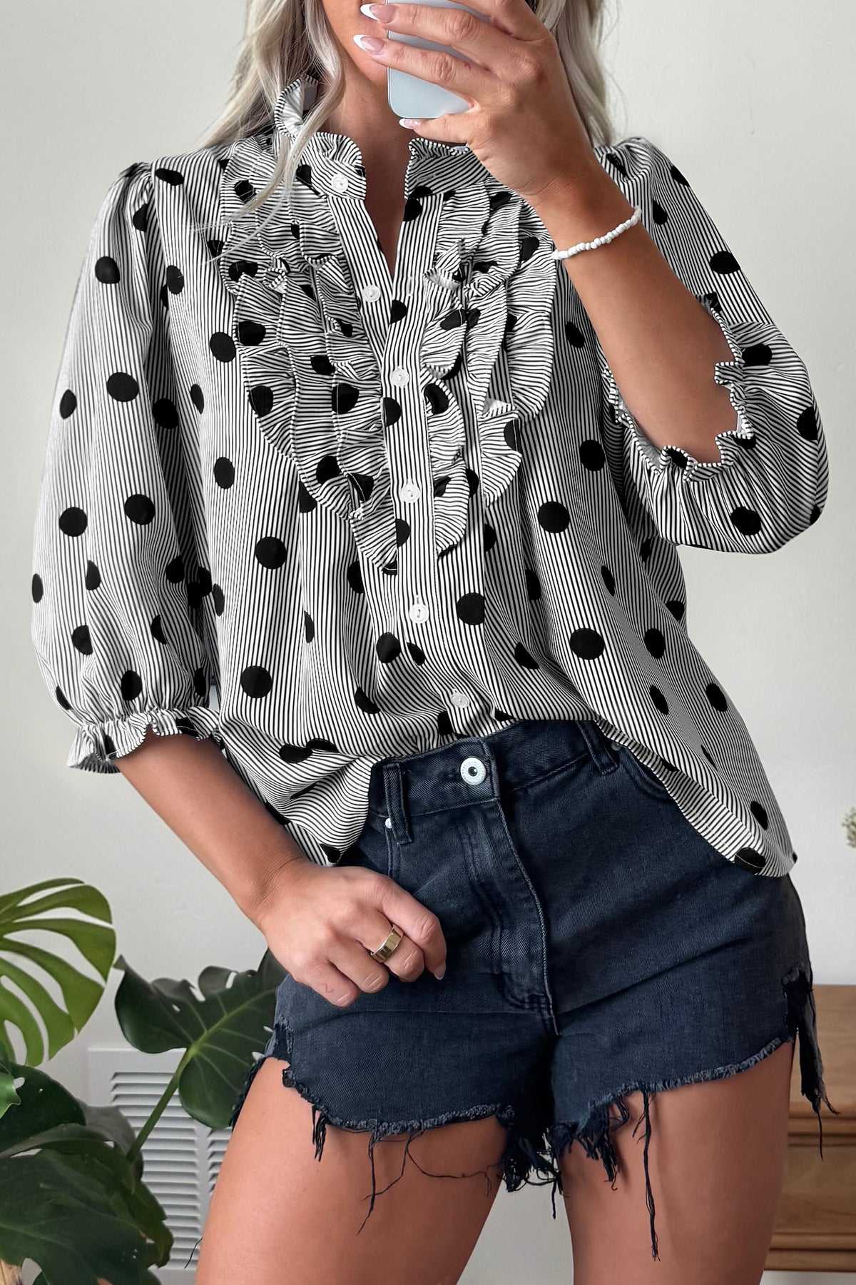 The Dot & Ruffle Button-Up